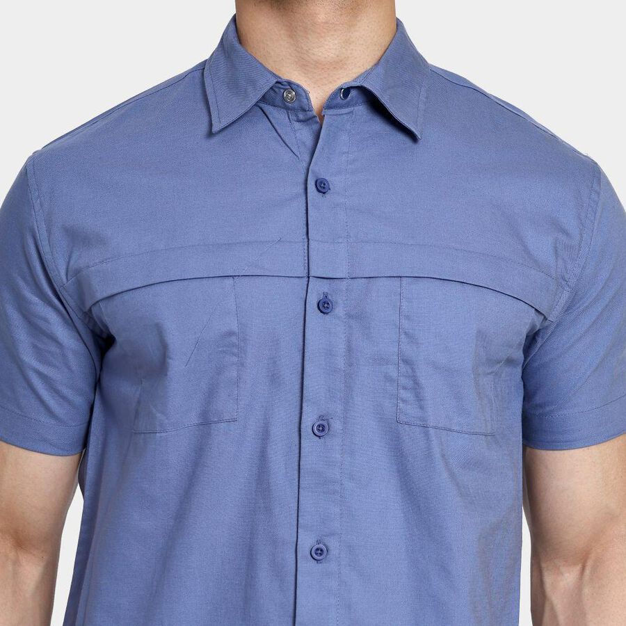 Men's 100% Cotton Casual Shirt , Mid Blue, large image number null